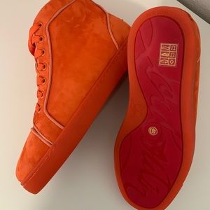 Fashion sneakers red bottom suede leather shoes